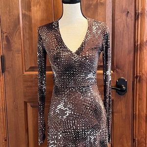 CAbi Dapple Dots Faux Wrap Dress